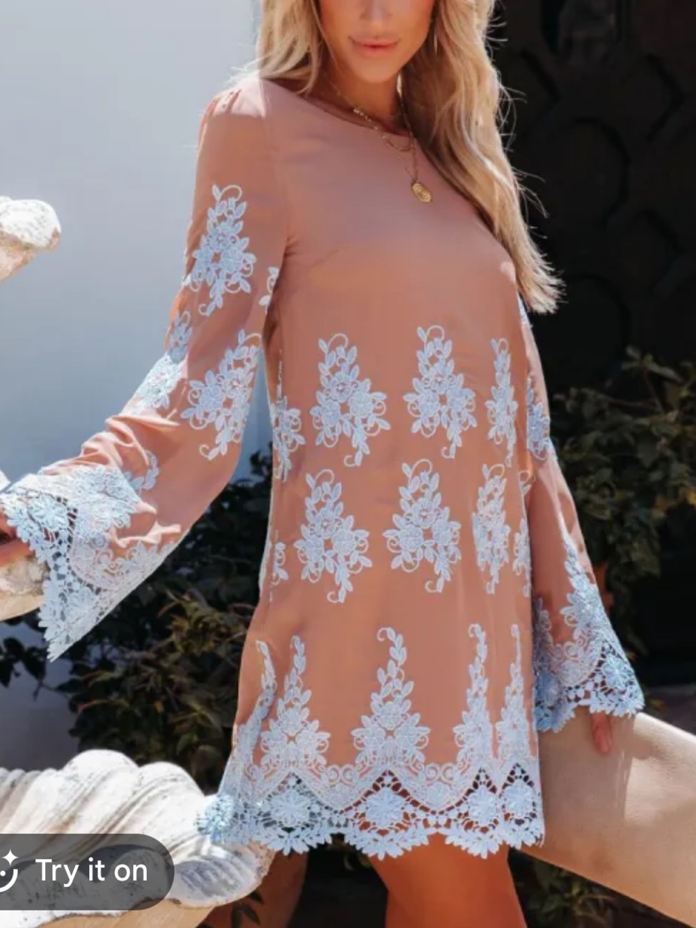NWT Vici Blue Bell Mini Dress - abuse with Light Blue Lace